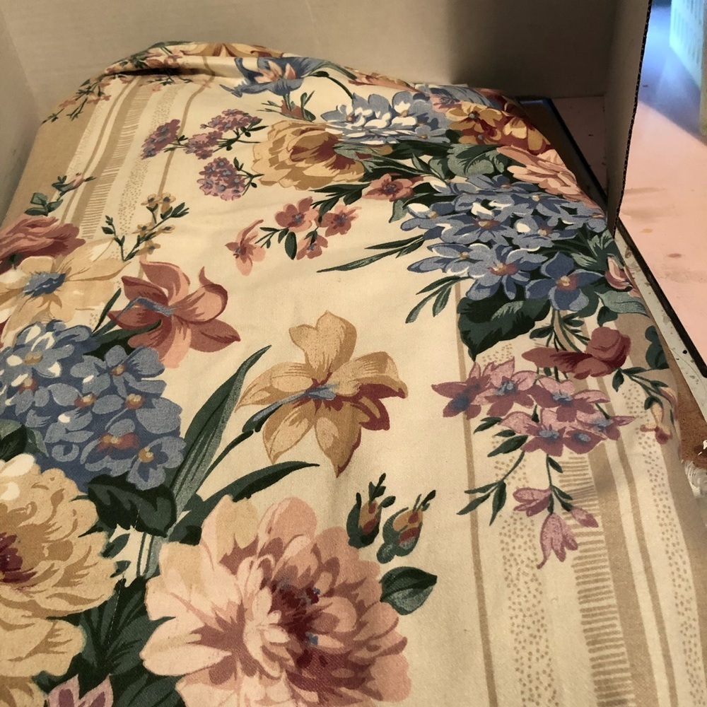Vintage floral upholstery fabric56” by 72” - enough for a chair or cushions.